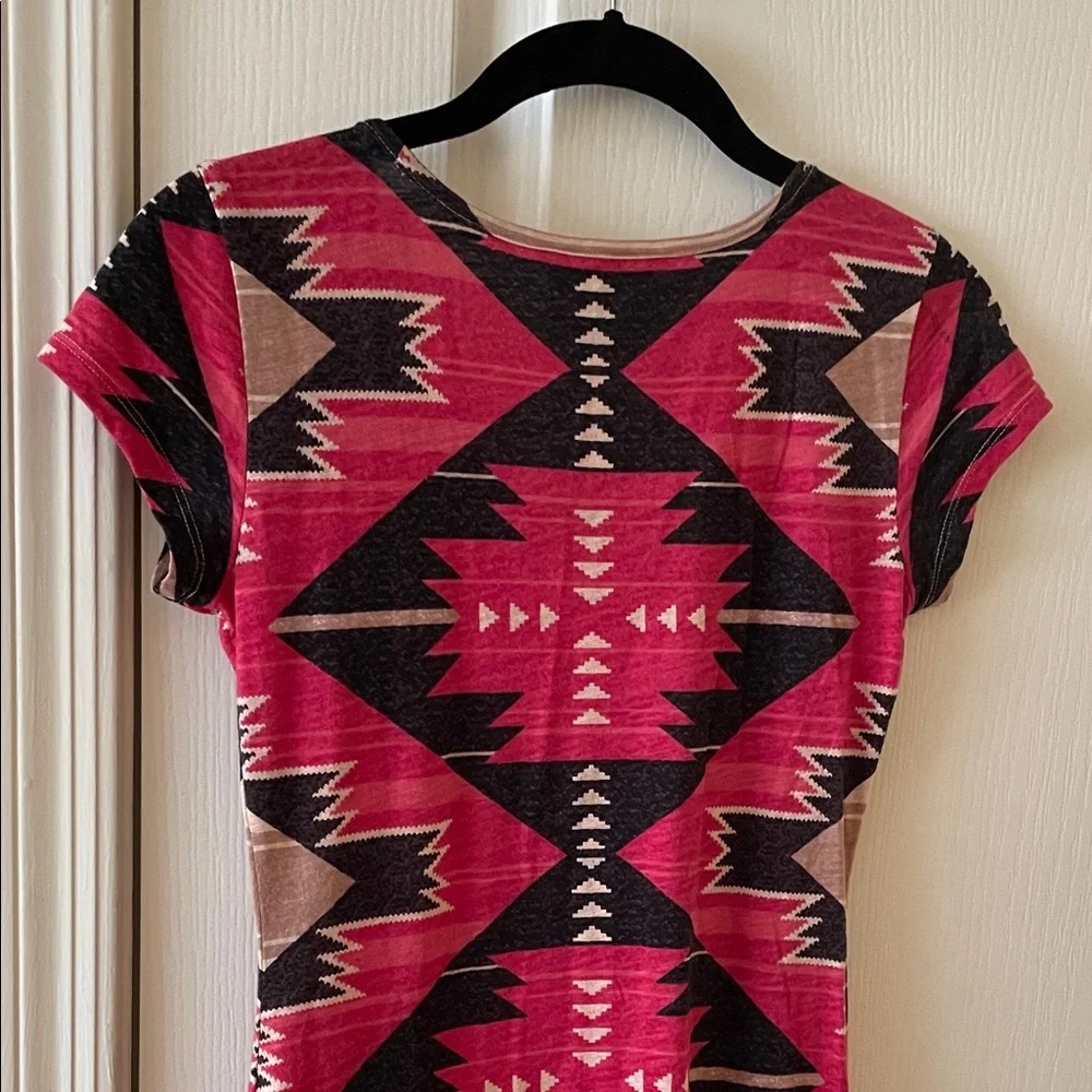 Ralph Lauren 100% cotton Red and Black Geometric Maxi Dress - Picture 11 of 13